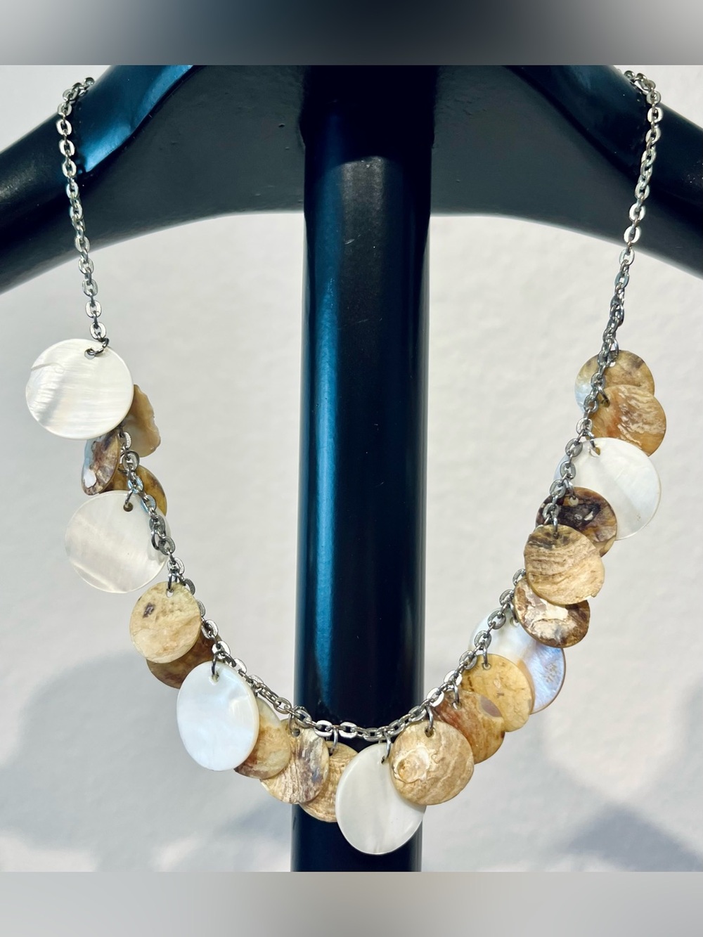 Vintage Natural Shell Coin Necklace